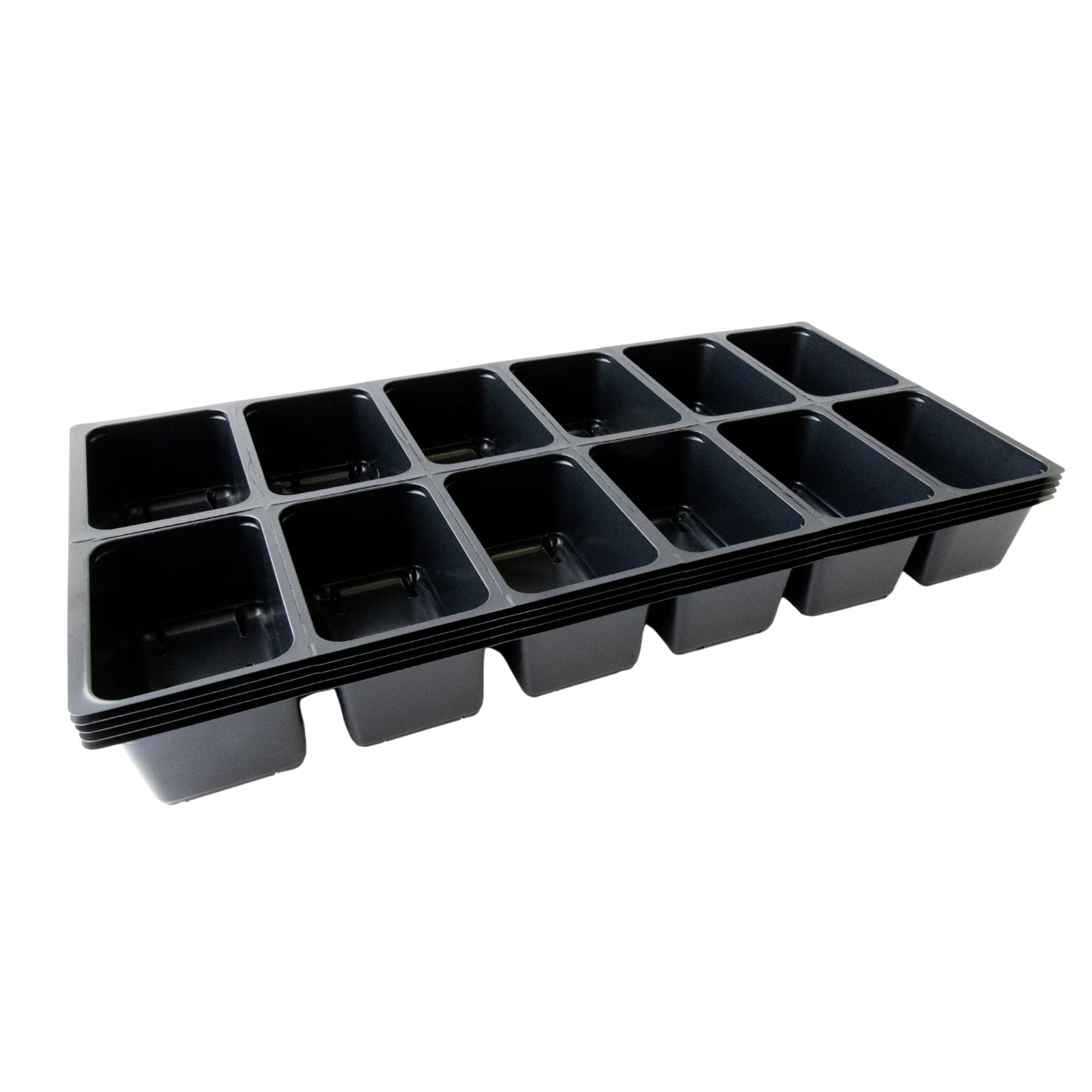 12 Cell Plant Tray Inserts - Pack of 5 - One Dozen Perforated Planter Cells with Drain Holes - For 10x20 Trays. Gardening, Seed 